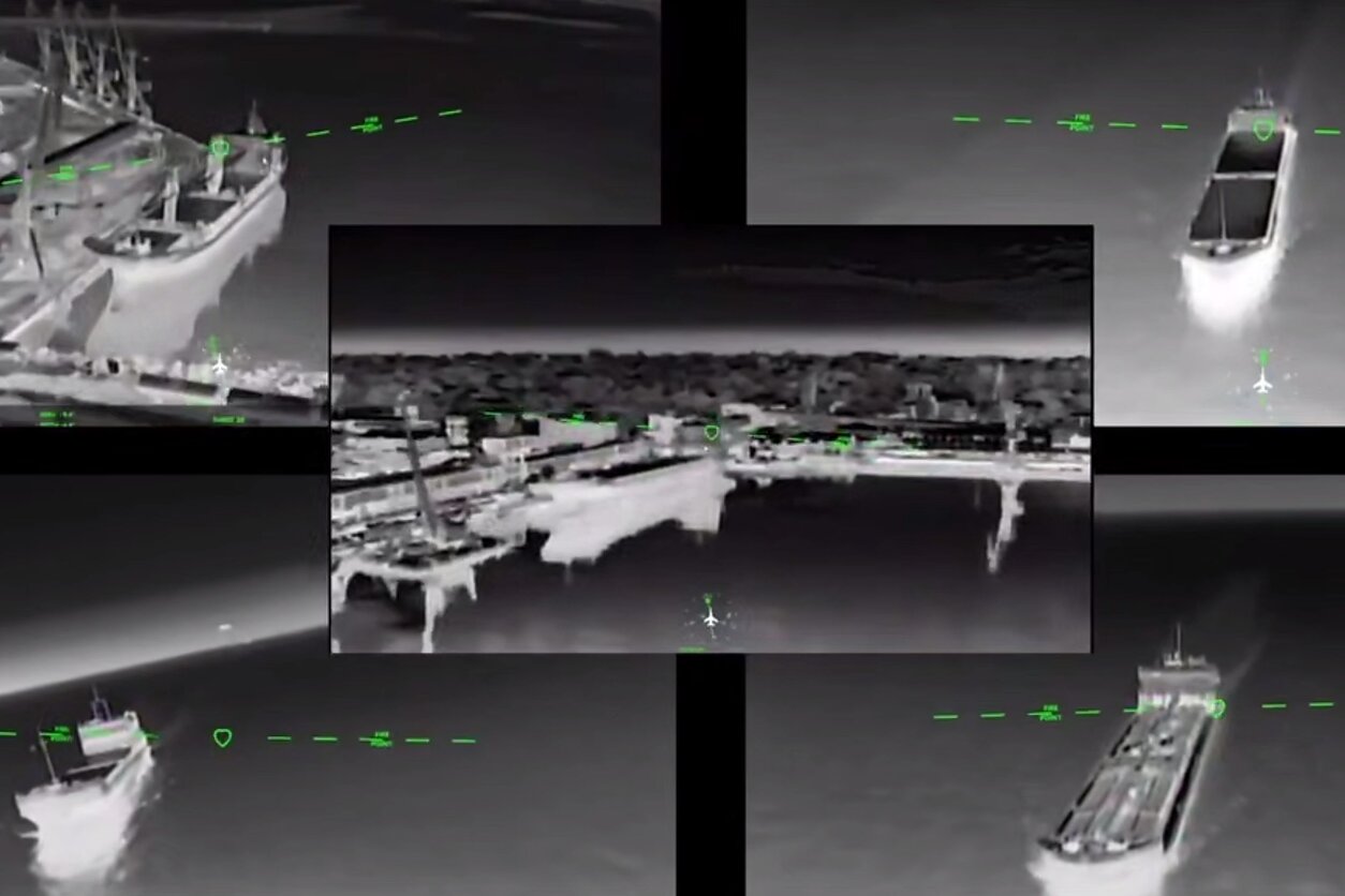 Ukrainos dronų smūgiai Rusijos laivams