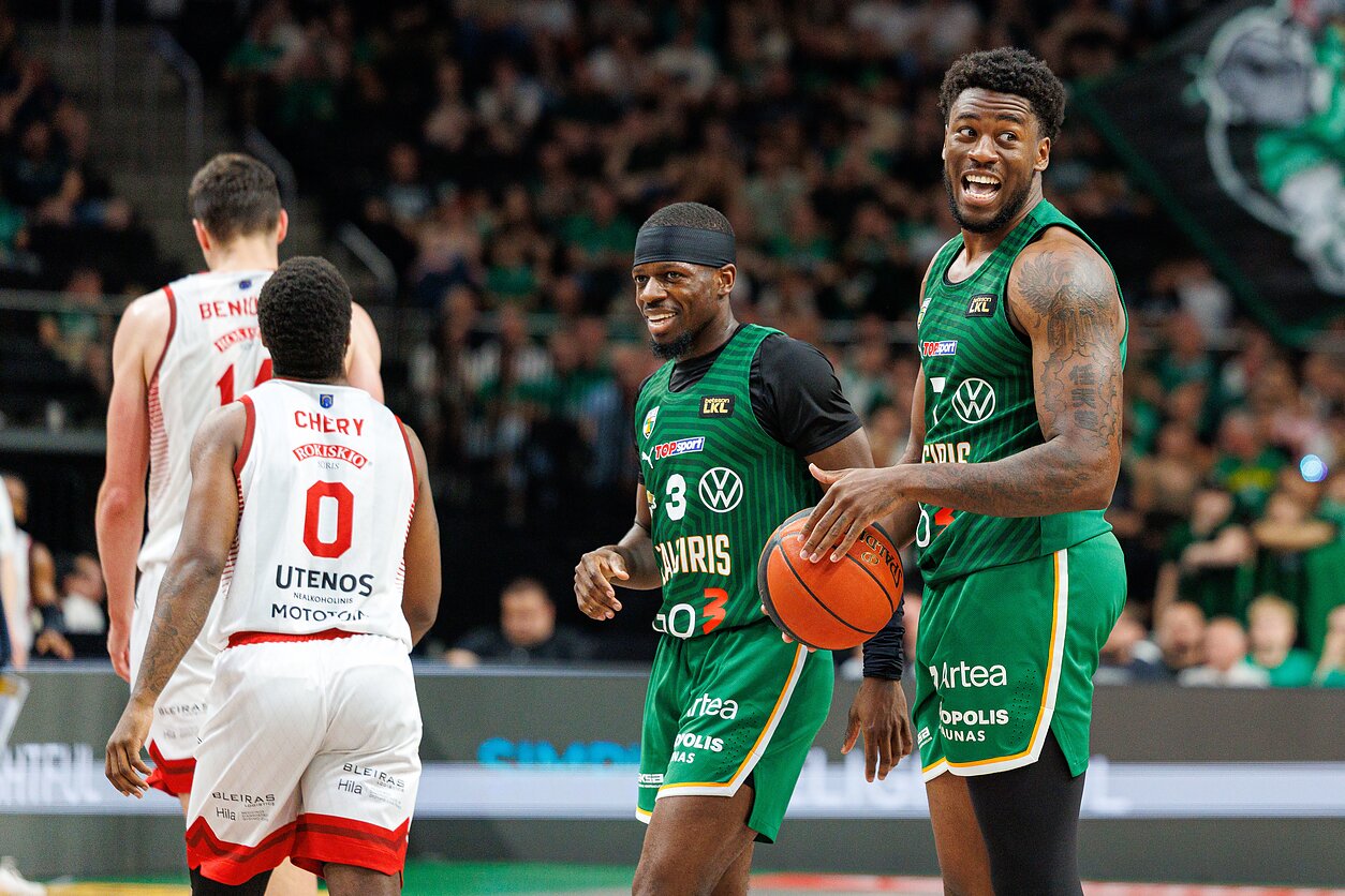 Sylvainas Francisco ir Mosesas Wrightas. LKL finalas: Kauno „Žalgiris“ – Utenos „Juventus“