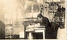 Antanas Mildažis at the Kaunas radio studio.