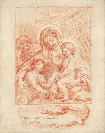 Simonas Čechavičius (1689–1775). „Šventoji Šeima“. Popierius, sangvinas