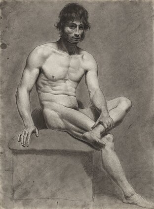 Kanutas Ruseckas (1800–1860). „Sėdinčio vyro aktas“. 1822–1823. Popierius, anglis