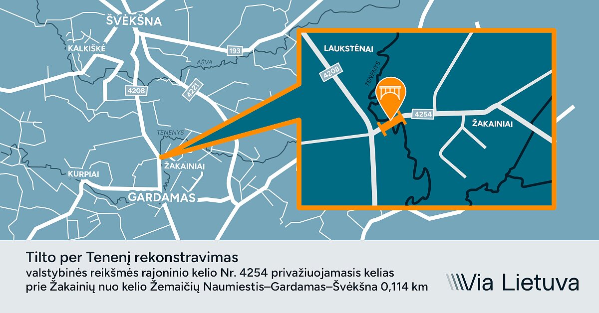 Pradedama tilto per Tenenį rekonstrukcija Šilutės rajone Pradedama tilto per Tenenį rekonstrukcija Šilutės rajone