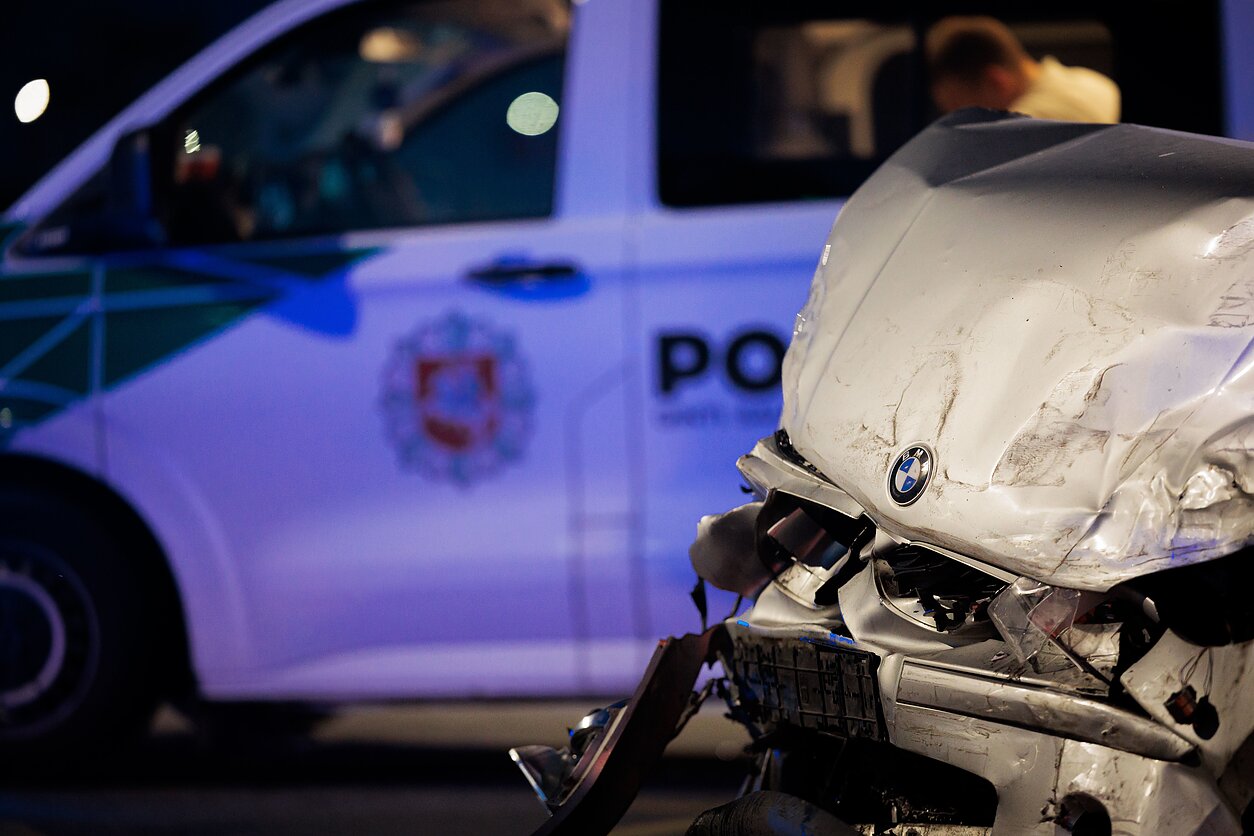 Vilniuje į avariją pateko policijos ekipažas
