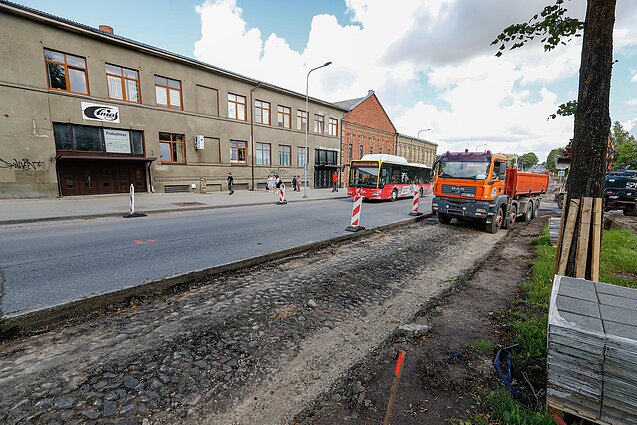 Šiauliai. Rekonstruojama Vilniaus gatvė, senasis grindinys Šiauliai. Rekonstruojama Vilniaus gatvė, senasis grindinys