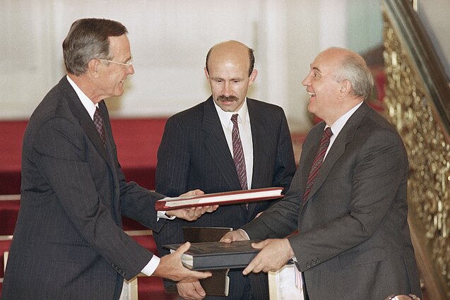 Bush and Gorbachev in 1991.