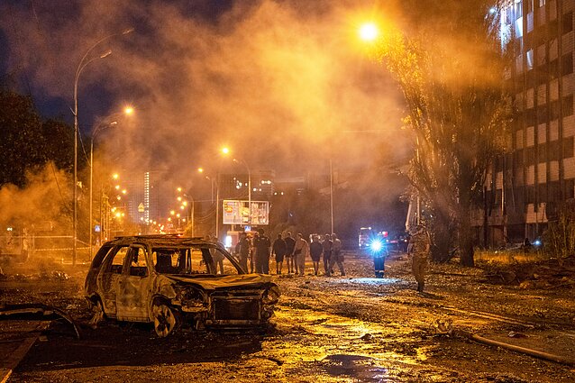 Naktinė Rusijos raketų ataka Kyjive Naktinė Rusijos raketų ataka Kyjive